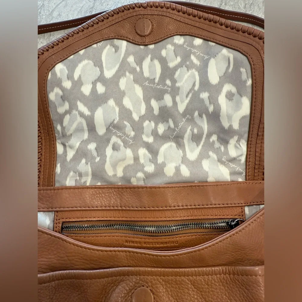 Aimee Kestenberg Tan/Brown Braided Flap Shoulder Bag - Picture 5 of 8
